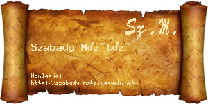 Szabady Máté névjegykártya