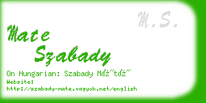 mate szabady business card